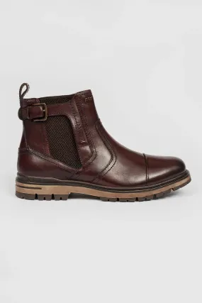 Mens POD Boots Chestnut Chelsea Dealer Brown Zip Apollo Square Toe